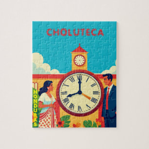 Puzzle ROMPECABEZASHonduras CHOLUTECA RELOJ Retro poster