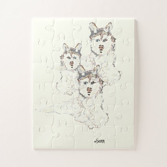 Puzzle Rompecía con Alaskan Husky (Vertical)