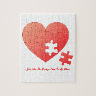 Puzzle Romper corazón con pieza y cita