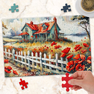 Puzzle Rompimiento de la casa de campo de los Poppies Roj