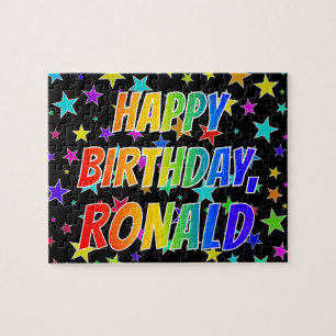 Puzzle "RONALD" First Name, Fun "HAPPY BIRTHDAY"