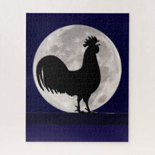 Puzzle Rooster a la luz de la luna