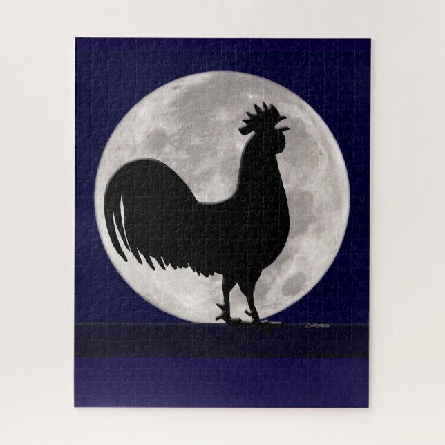 Puzzle Rooster a la luz de la luna (Vertical)