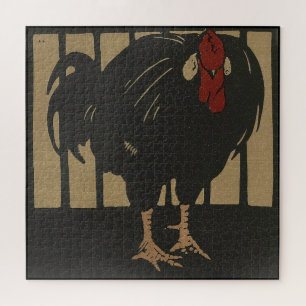 Puzzle Rooster - Ilustracion de Animales Cuadrados