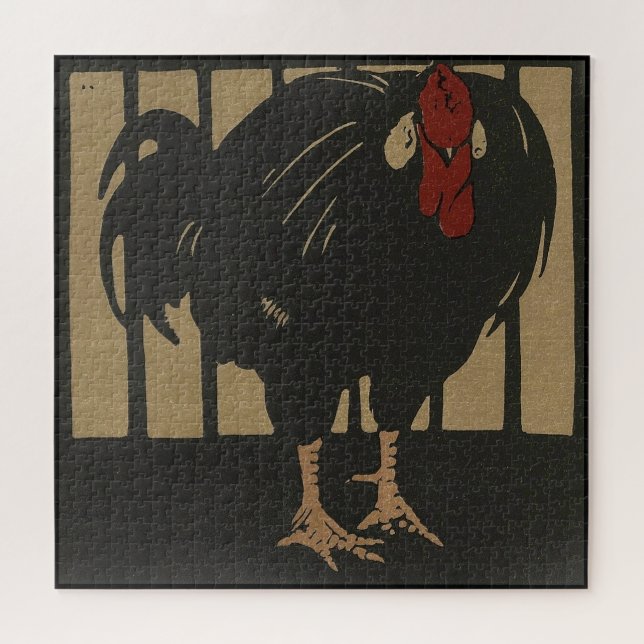 Puzzle Rooster - Ilustracion de Animales Cuadrados (Horizontal)