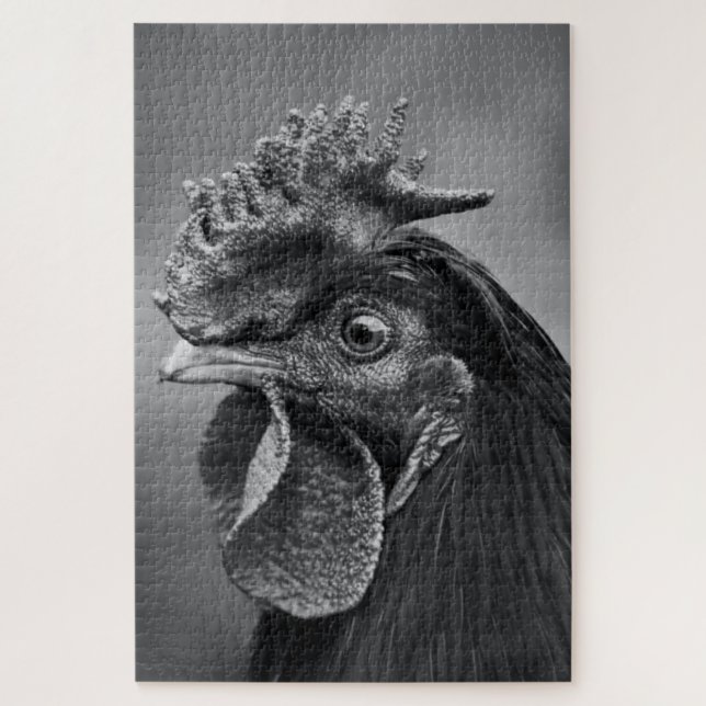 Puzzle Rooster negro y blanco (Vertical)