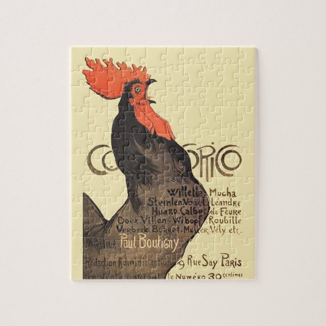 Puzzle Rooster Steinlen Cocorico Arte francés (Vertical)