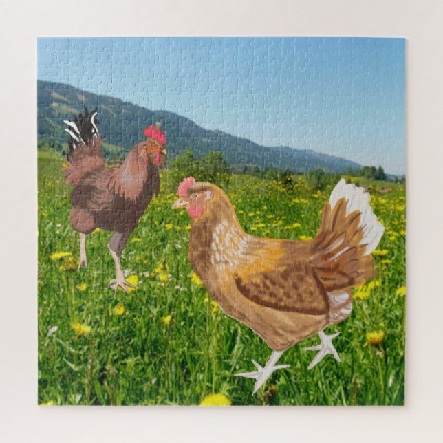 Puzzle Rooster y pollo 1 (Vertical)