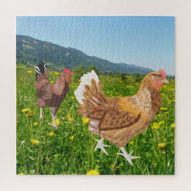 Puzzle Rooster y pollo 2 (Vertical)