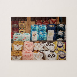 Puzzle Ropa de furoshiki japonesa de colores suaves