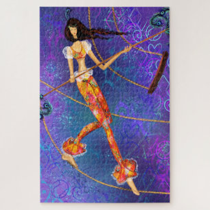 Puzzle Rope Acrobat - Circo - Chica mágico - Arte pintado