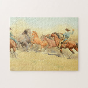 Puzzle Roping Horses, 1945 by Maynard Dixon