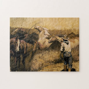 Puzzle “Roping Palomino” Arte Occidental de Maynard Dixon