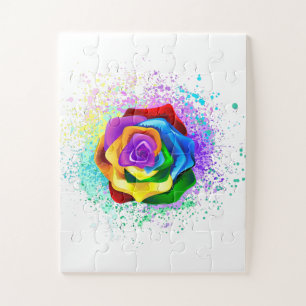 Puzzle Rosa arcoiris colorido