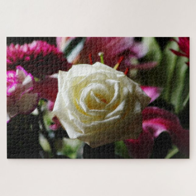 Puzzle Rosa blanca (Horizontal)
