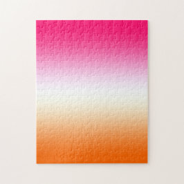 Puzzle Rosa Brillante Moderno Blanco y Ombre Naranja