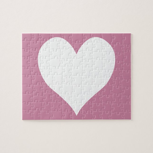 Puzzle Rosa cachemira y corazón blanco y dulce (Horizontal)