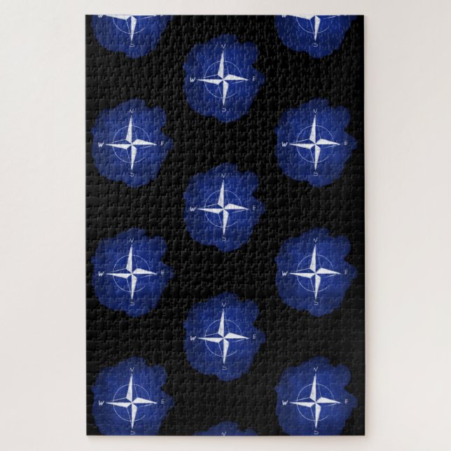 Puzzle rosa de brújula (Vertical)