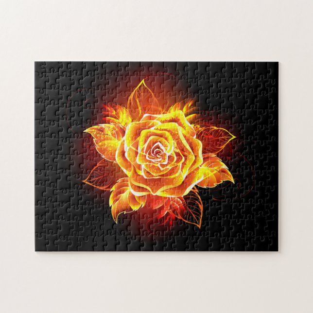 Puzzle Rosa de Fuego Florido (Horizontal)