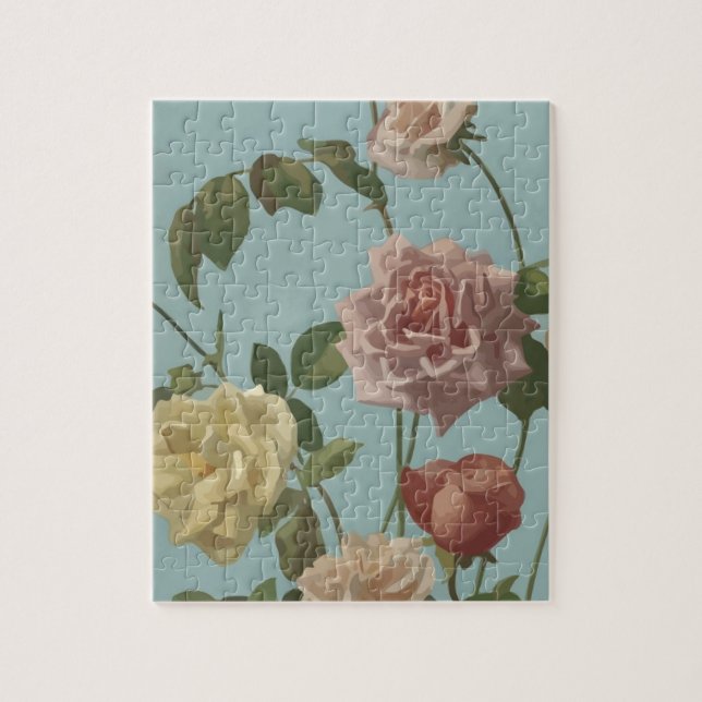 Puzzle Rosa de té de época y Rosas de Rubor (Vertical)