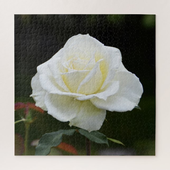 Puzzle Rosa floral blanca de Navidad (Vertical)