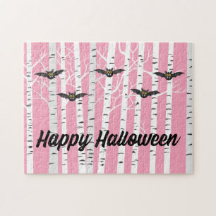 Puzzle Rosa Girona Feliz bosque de aves de Halloween con 