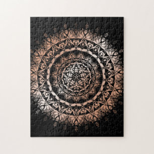 Puzzle Rosa Gold Black Floral Mandala