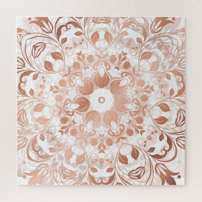 Puzzle Rosa Gold Floral Mandala (Vertical)