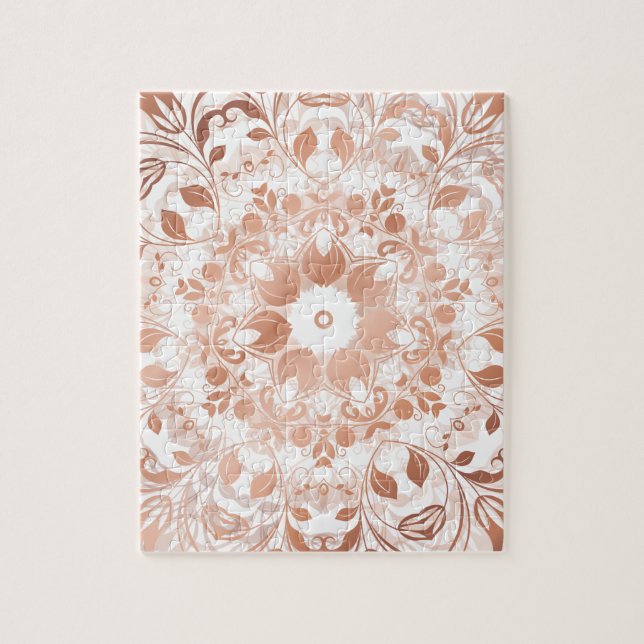 Puzzle Rosa Gold Floral Mandala (Vertical)