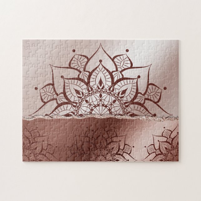 Puzzle Rosa Gold Mandala yoga zen (Horizontal)