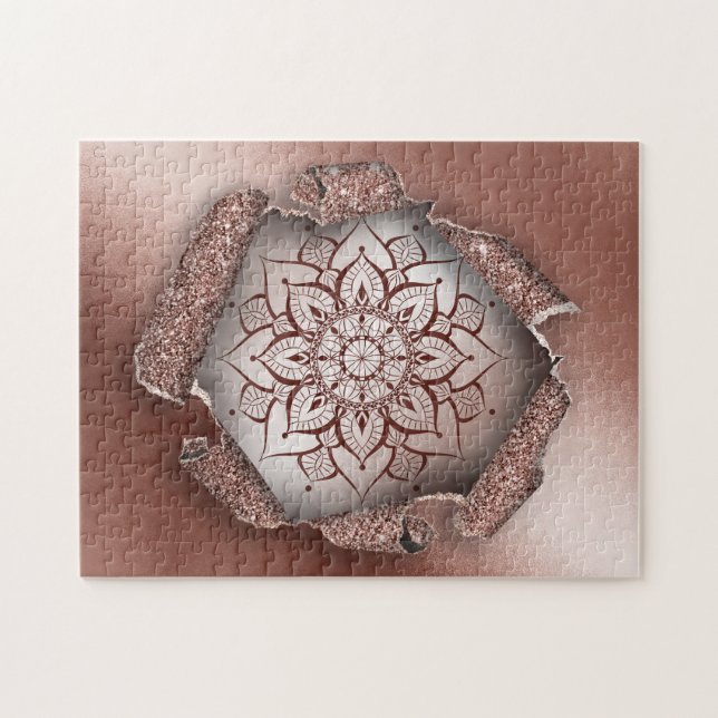 Puzzle Rosa Gold Mandala yoga zen (Horizontal)