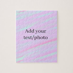 Puzzle Rosa pastel verde agregar foto texto acuarela retr