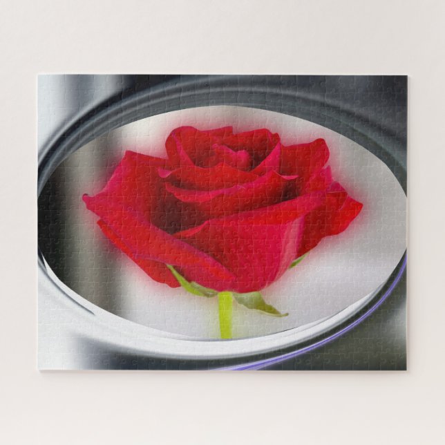Puzzle Rosa roja brillante (Horizontal)
