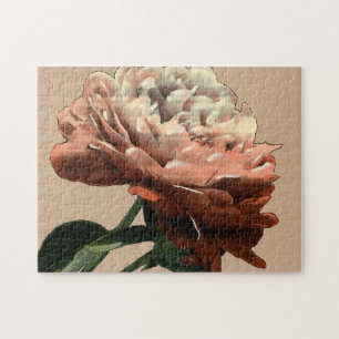 Puzzle Rosa roja de rubí con acentos blancos