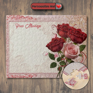 Puzzle Rosa Roja Personalizable