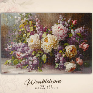 Puzzle Rosa rosa vintage y Bella Artes floral Lilac Bouqu