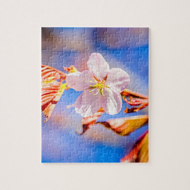 Puzzle Rosa Sakura Flower Blue Sky (Vertical)