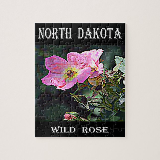 Puzzle Rosa salvaje de Dakota del Norte (Vertical)