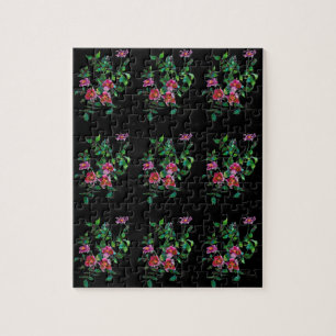 Puzzle Rosa vintage negra