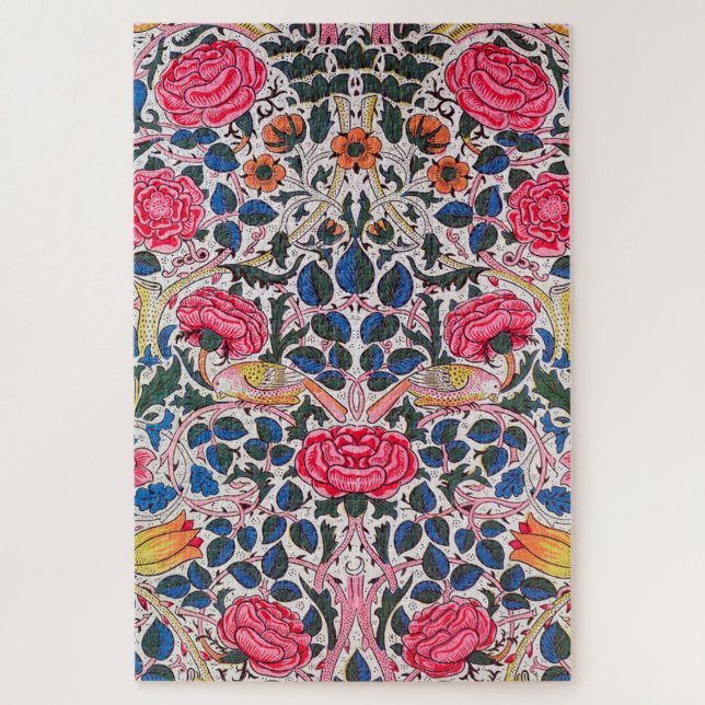 Puzzle Rosa y pájaro, William Morris (Vertical)
