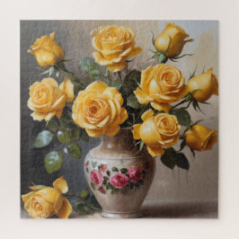 Puzzle Rosas amarillas en jarrón