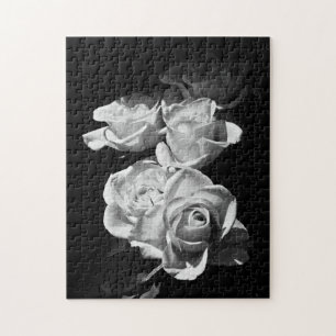 Puzzle Rosas blancos y negros