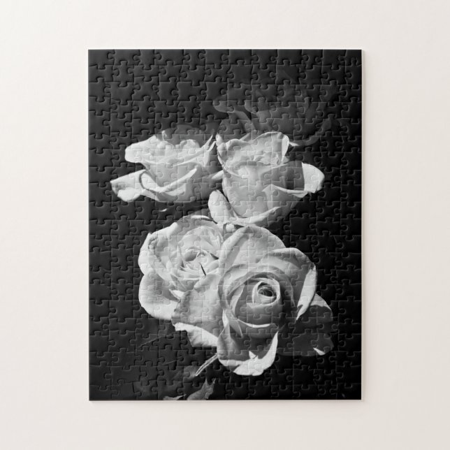 Puzzle Rosas blancos y negros (Vertical)