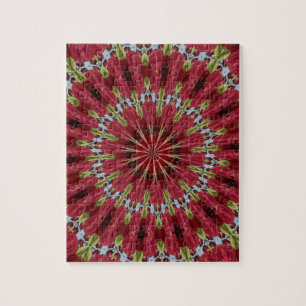 Puzzle Rosas Bouquet Kaleidoscope Bajo Vidrio 1
