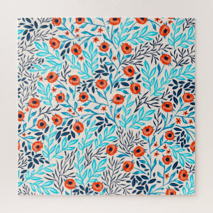 Puzzle Rosas coloridos abstractos: Floral vintage