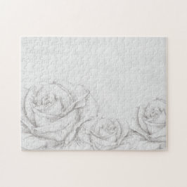 Puzzle Rosas de época Decoración de gris floral