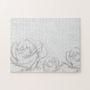 Puzzle Rosas de época Decoración de gris floral