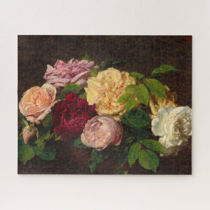 Puzzle Rosas de Niza en una mesa de Henri Fantin-Latour