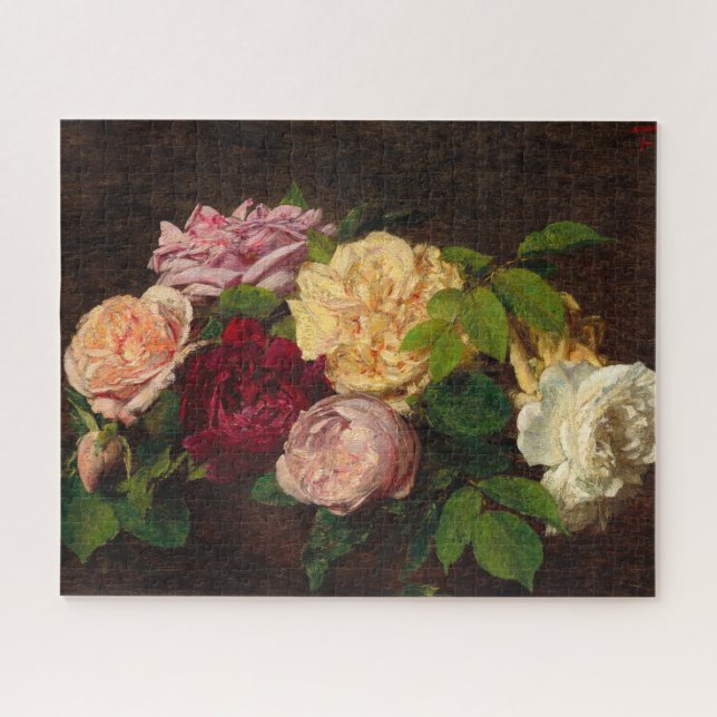 Puzzle Rosas de Niza en una mesa de Henri Fantin-Latour (Horizontal)