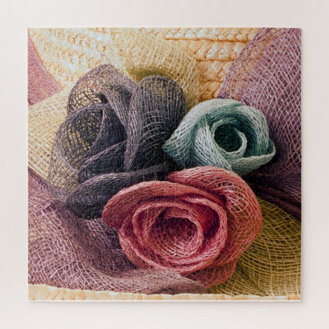 Puzzle Rosas de Raffia (Vertical)